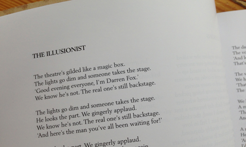 Opening lines of The Illusionist by Mark McGuinness, from The Rialto Issue 80